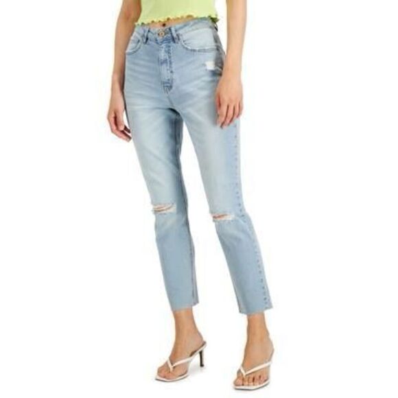 Vanilla Star Juniors' Ripped Raw-Hem Jeans -‎ Sulley Size 15 inseam - Picture 1 of 3